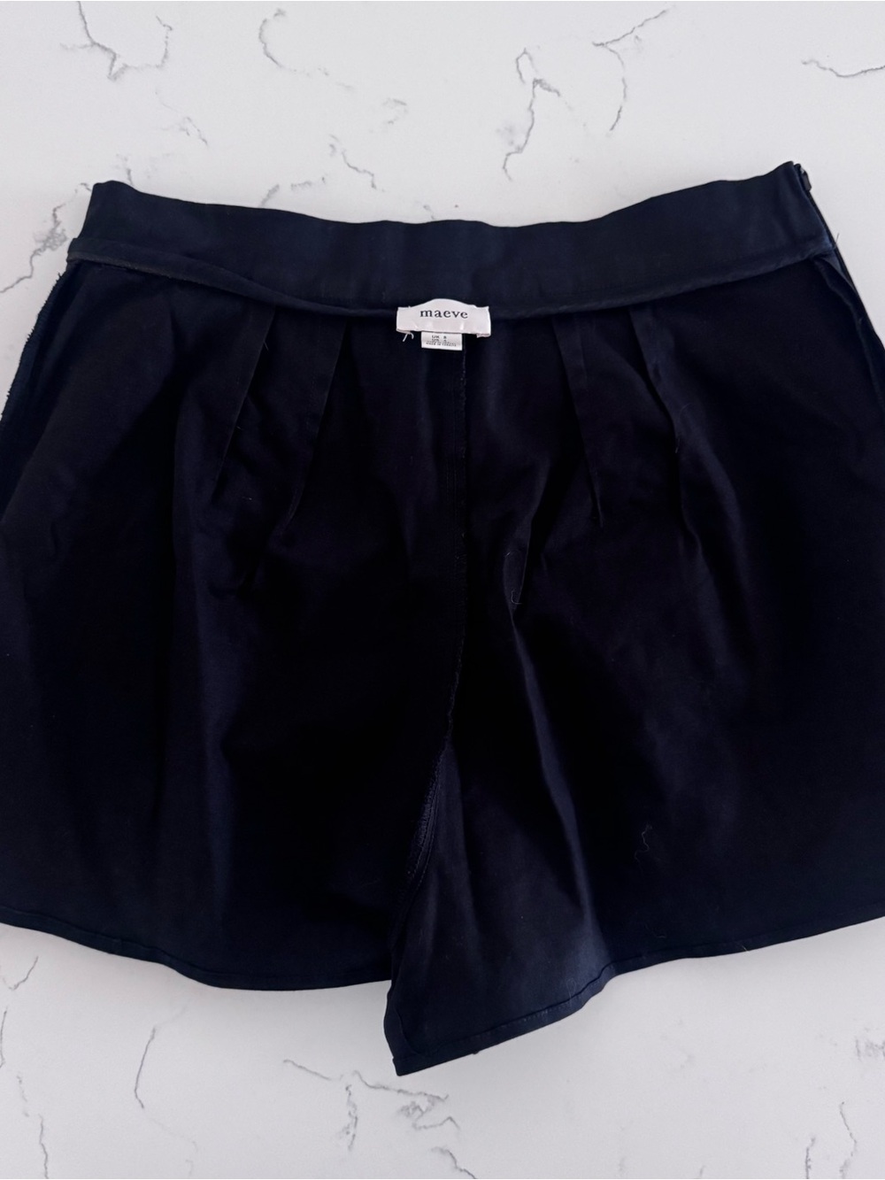 Maeve Pleated Skort Womens US 4 Black Anthropologie Cotton Elastane Side Zip - Picture 9 of 11